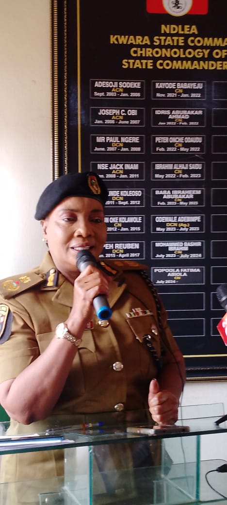Hukumar NDLEA ta kama kilo 1.8 na miyagun kwayoyi tare da kama mutane 1,025 da ake zargi a jihar Kwara.
