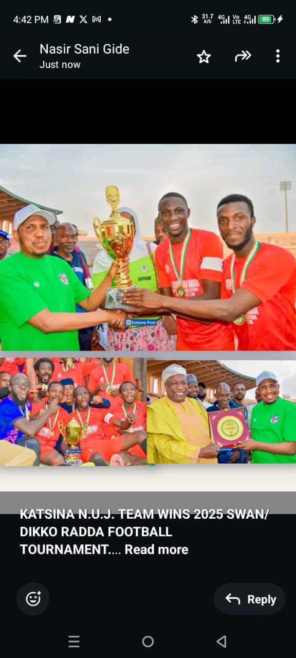 Ƙungiyar KATSINA N.U.J. TA LASHE GASAR KOFAR SWAN/DIKKO RADDA TA 2025.