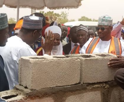 The Minister of Housing and Urban Development,Mallam Ahmed Dangiwa at the ground breaking for the construction of 1, 250 housing units across four states in Northern Nigeria.